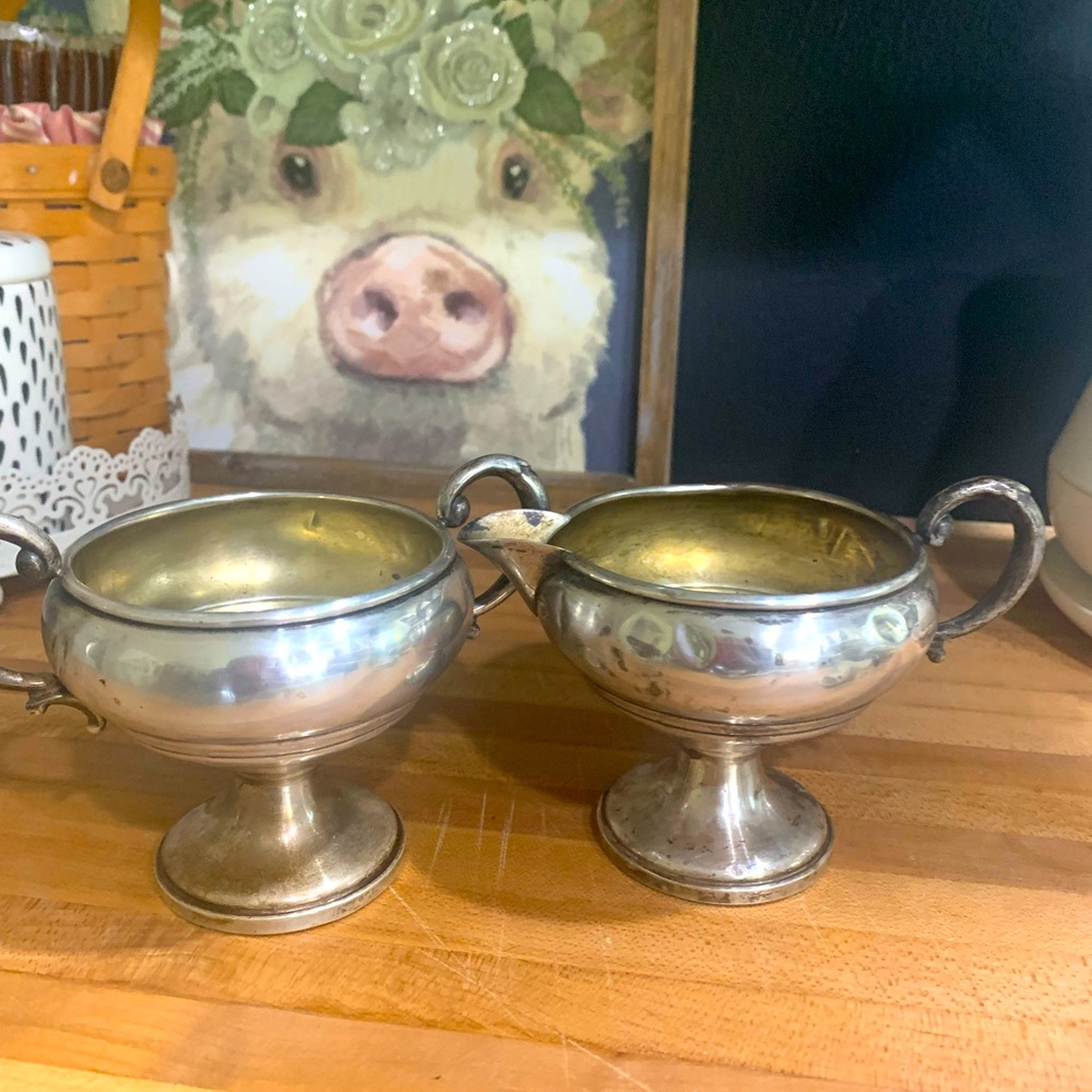 Vintage sterling silver sugar and creamer
